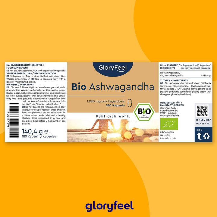 gloryfeel® Bio Ashwagandha Kapseln