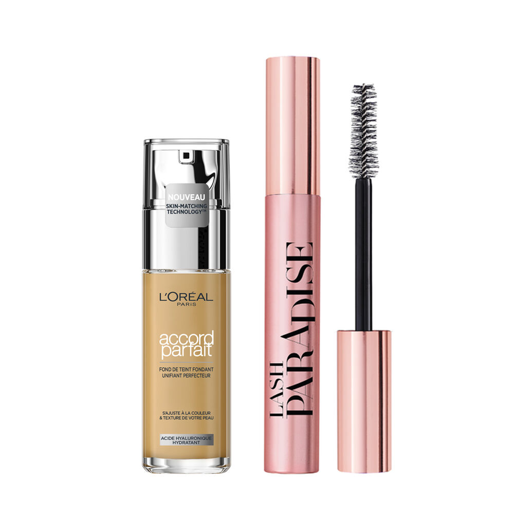 Duo Fond de Teint Accord Parfait & Mascara Paradise - L'Oréal Paris
