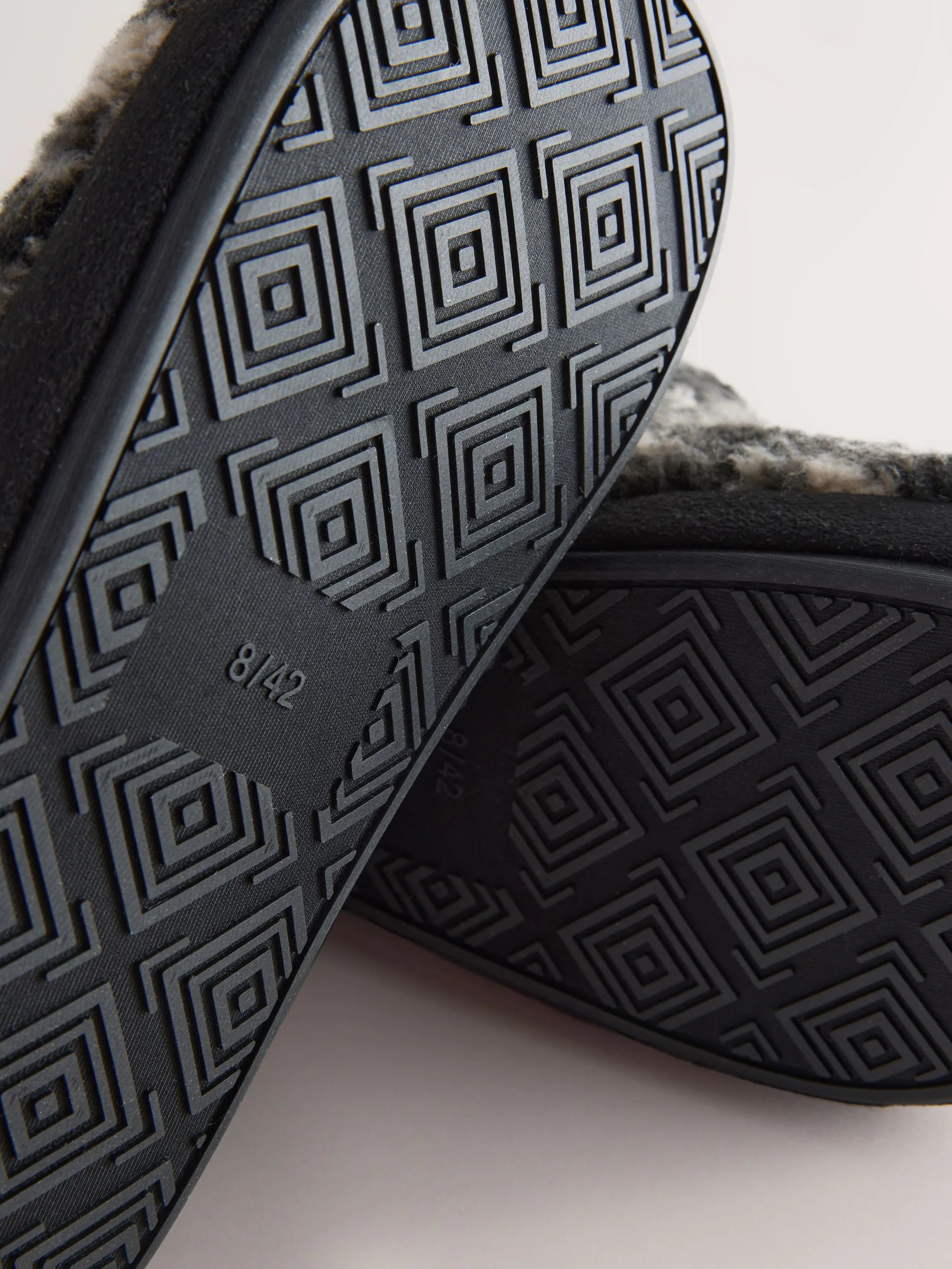 Grijs - Check Fleece Boot Slippers