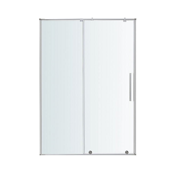 Porte de douche coulissante GoodHome Ezili transparent alu brossé 120 cm