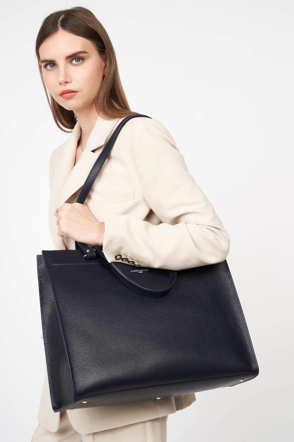 Foulonné Double-Très grand sac cabas épaule