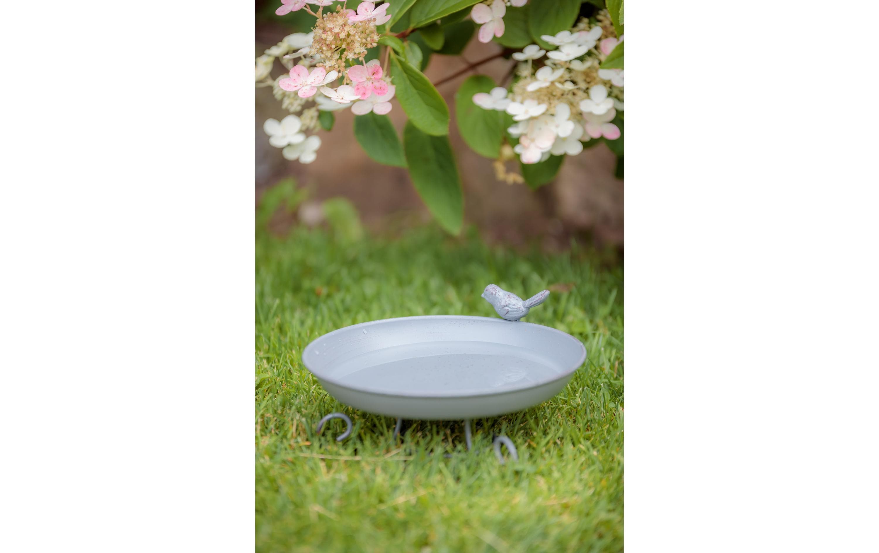 Vogeltränke zum Hinstellen, 800 ml, ø 22 cm, GrauWasserspender