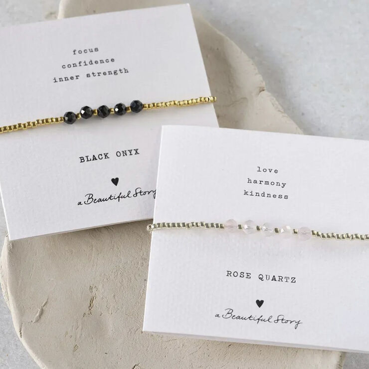 A Beautiful Story Essential Black Onyx Bracelet GC Gold