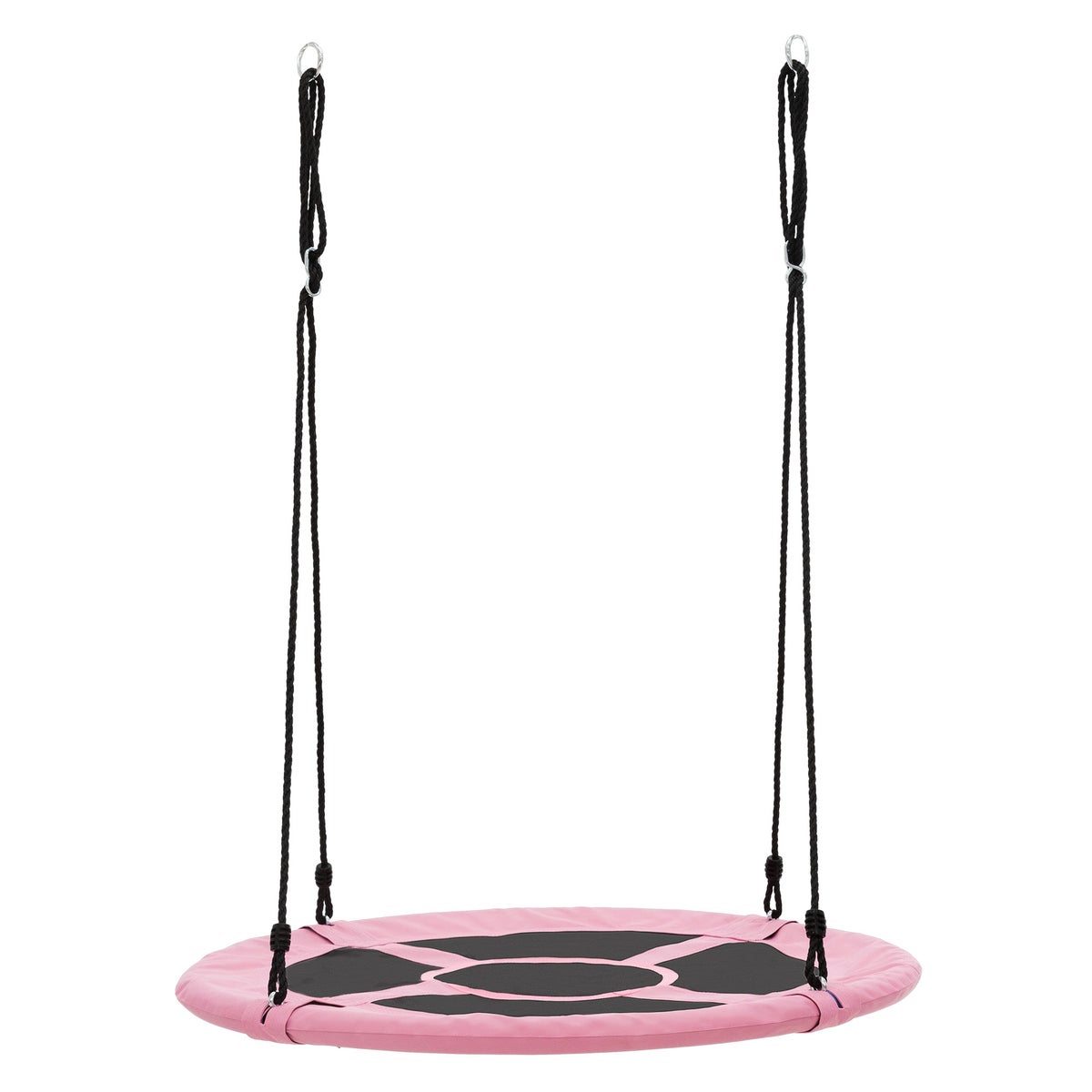 ECD Germany Nestschommel Ø100 cm, Roze, Schotelschommel voor kinderen en volwassenen, In hoogte verstelbare buitenschommel voor kinderen, Hangende schommel met een draagvermogen van 150 kg, Tuinschommel, Ronde schommel met gesloten zitting