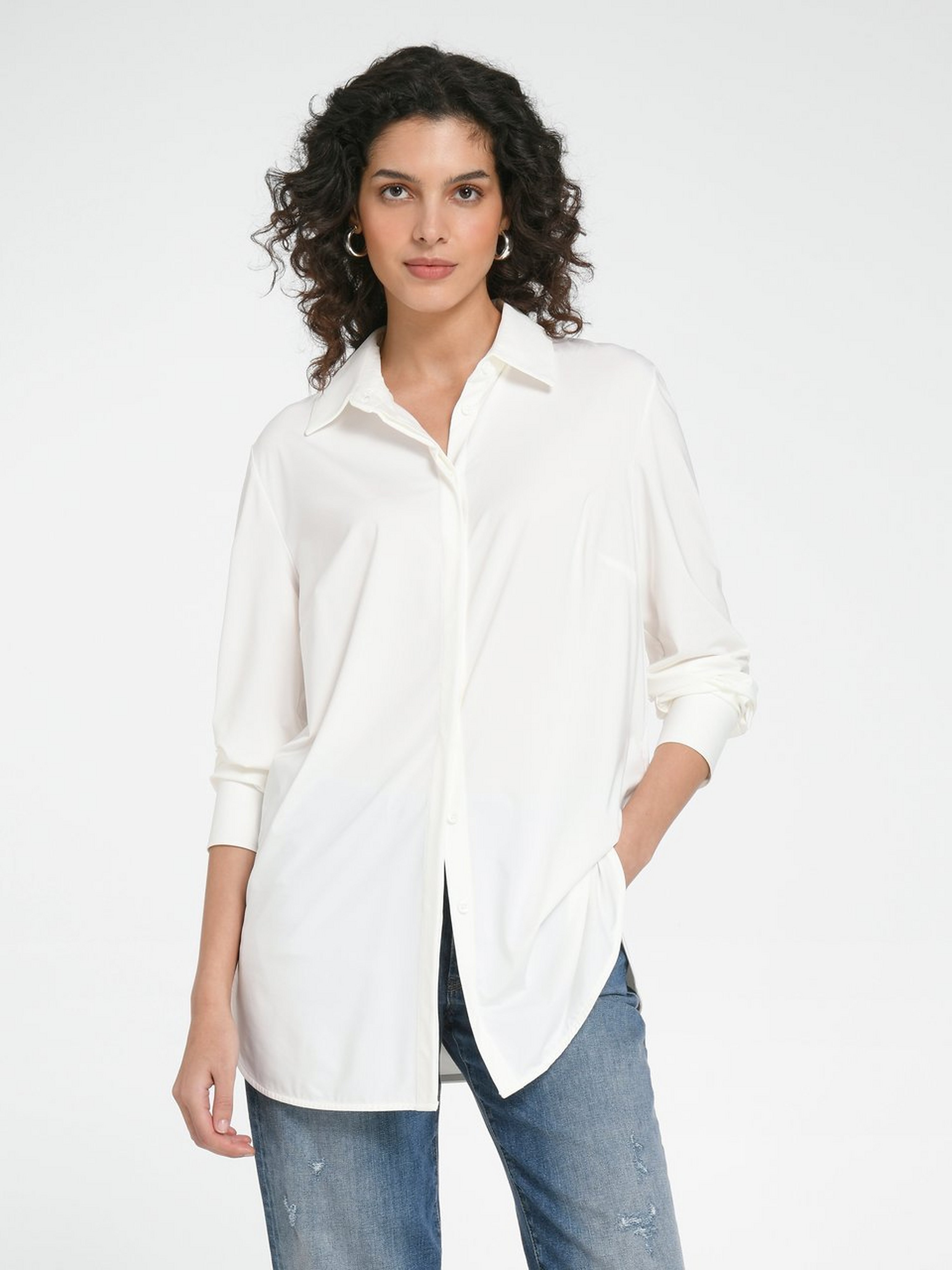 Jersey-Long-Bluse