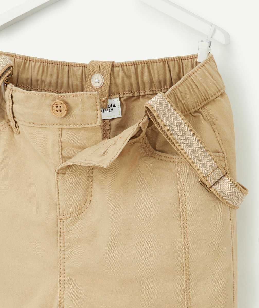 PANTALON RELAXED BÉBÉ GARÇON BEIGE AVEC BRETELLES AMOVIBLES