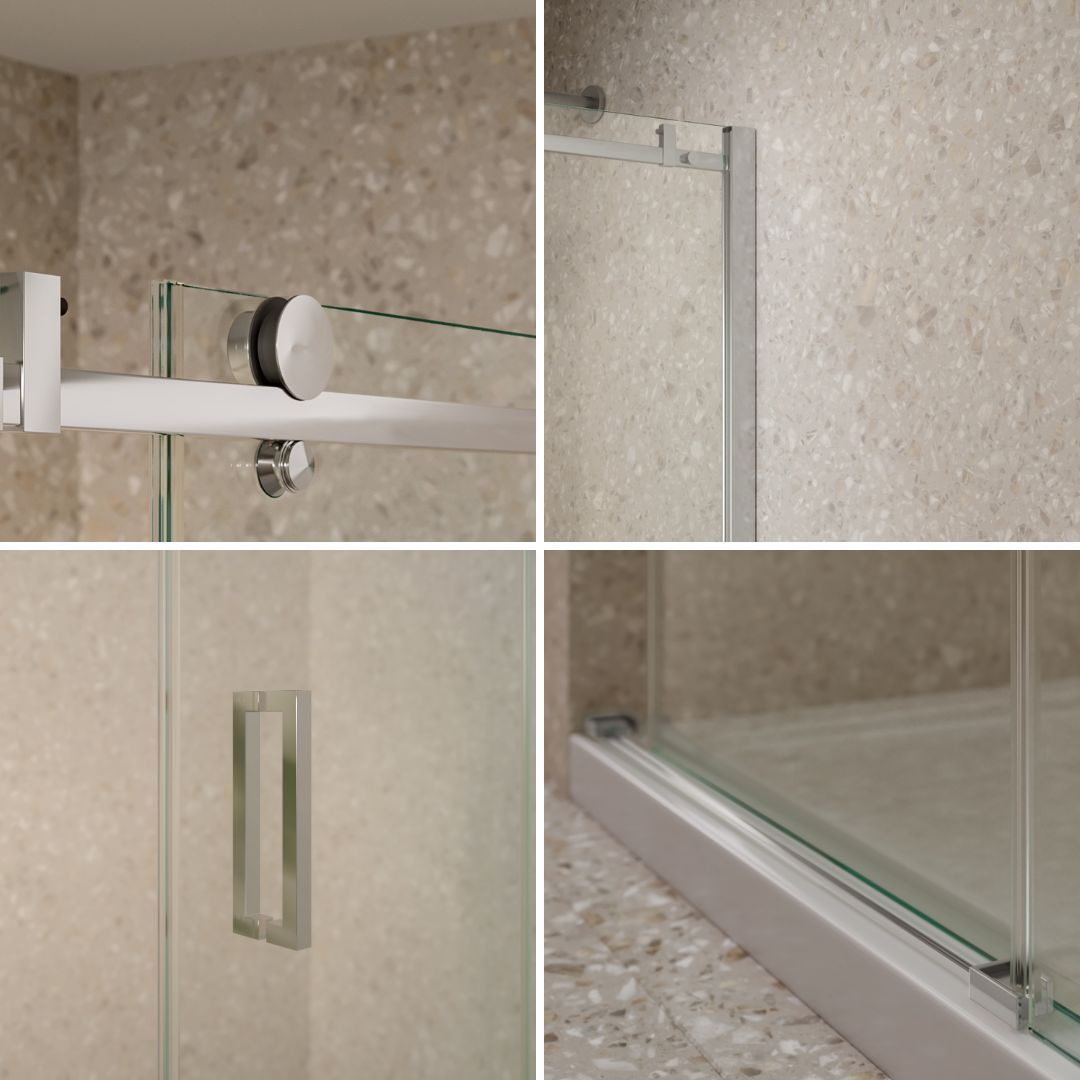 Saniclear Supreme profielset voor douchedeur 110-120cm chroom