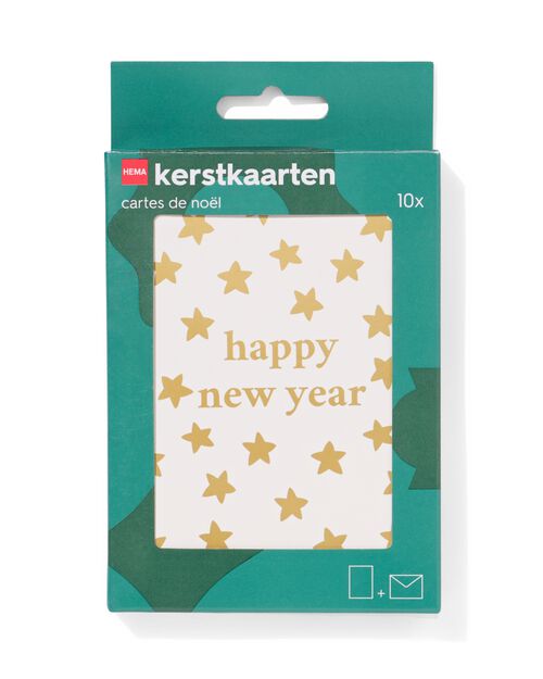 10 cartes de vœux de Nouvel An avec enveloppe