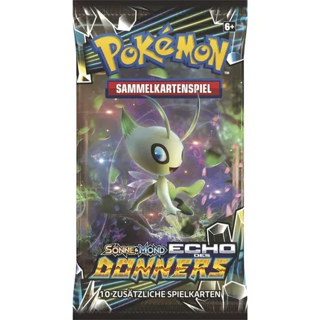 Pokemon Sonne & Mond 08 Echo des Donners Booster, 1 Stück, Design 4-fach sortiert