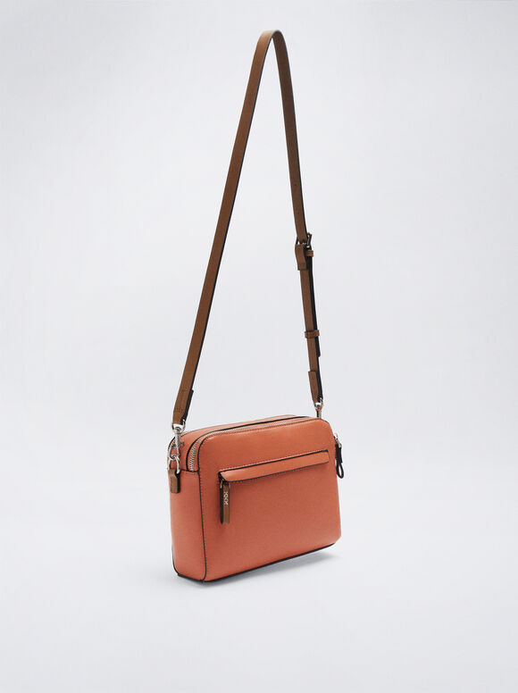 Bolsa transversal com pingente - Coral
