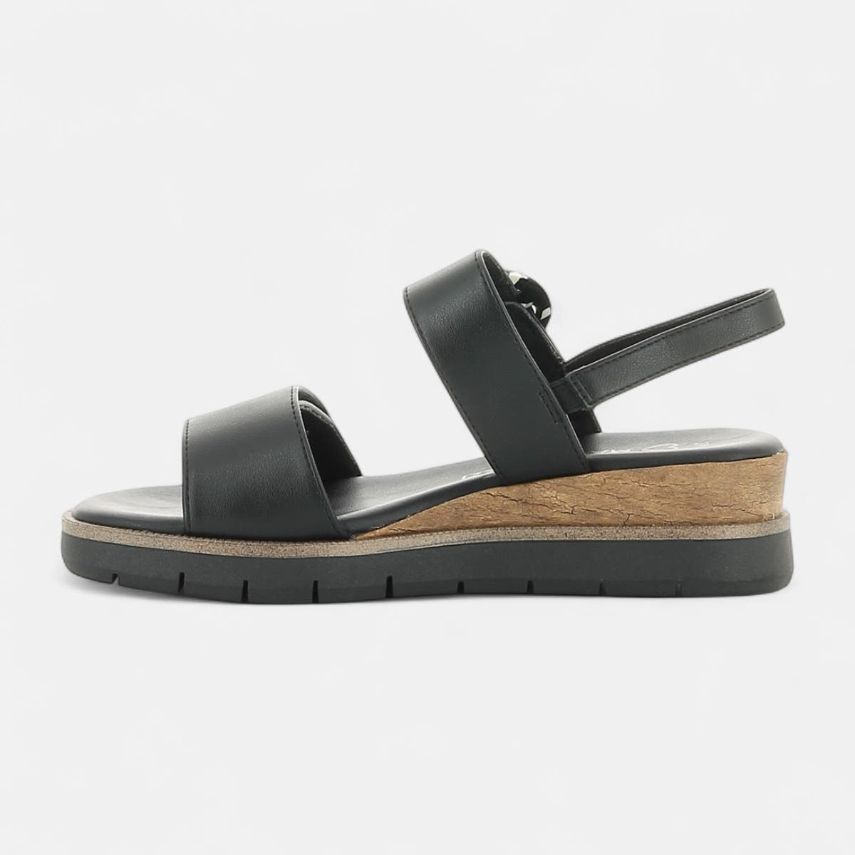 Sandales à talon compensé Femme noir