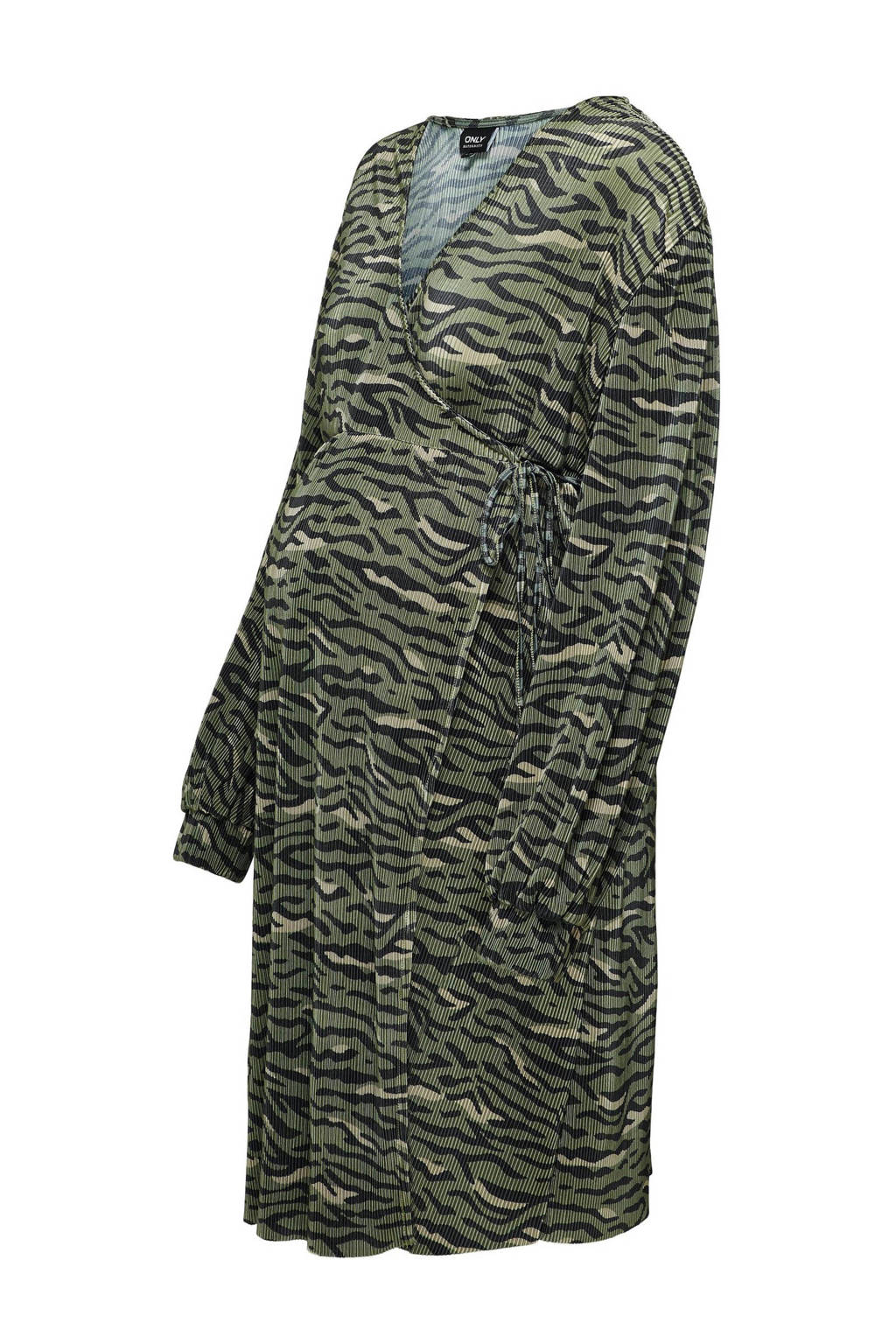 ONLY MATERNITY zwangerschapsjurk OLMCLAUDIA met all over print groen/zwart