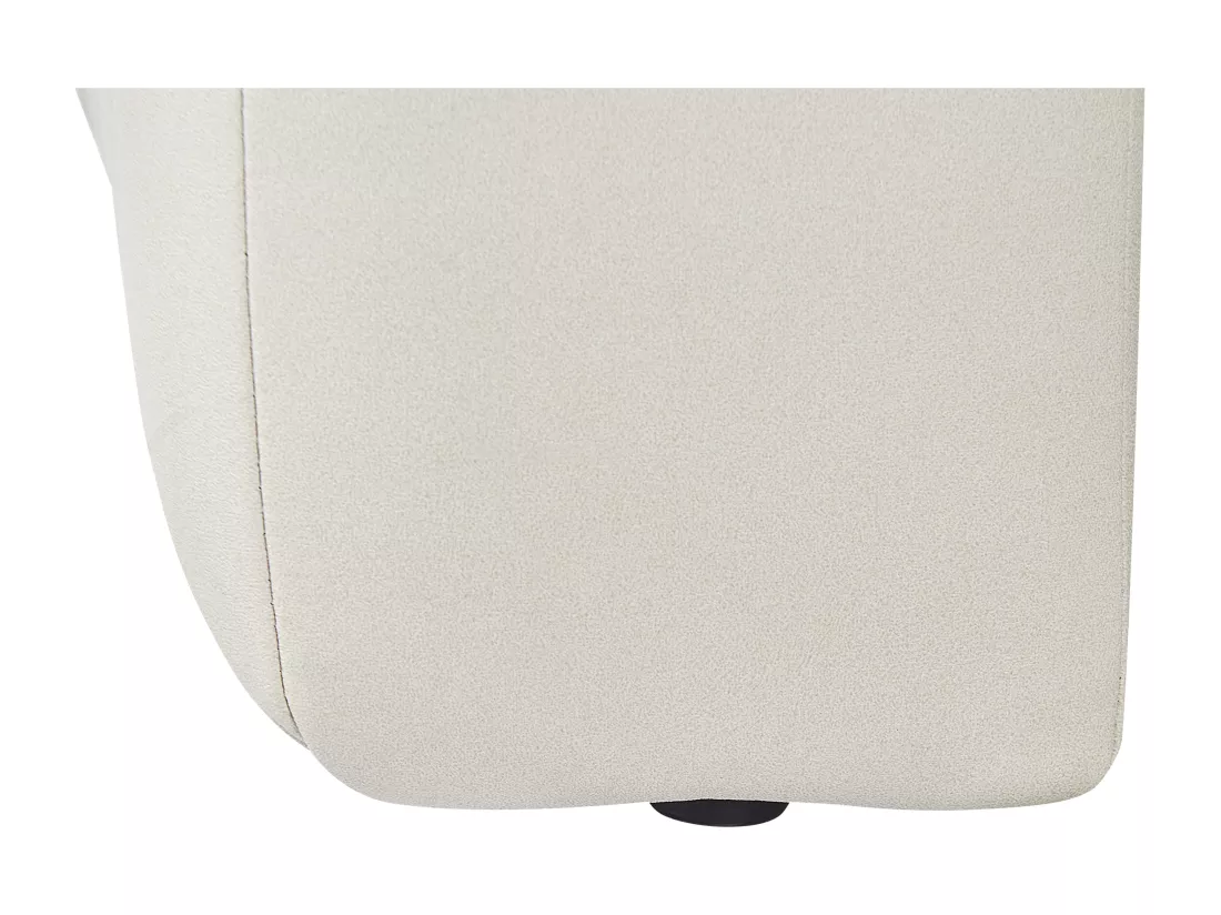 Chaise longue côté droite en similicuir vegan blanc cassé LANNILS