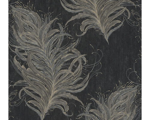 Vliesbehang 38009-4 Mata Hari Feathers zwart
