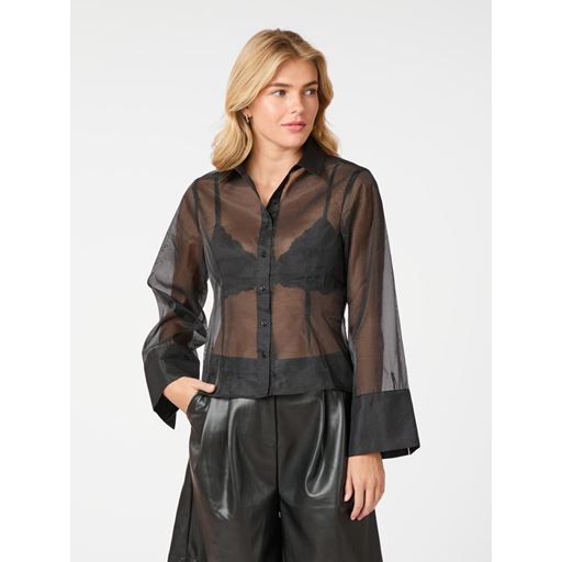 Neo Noir Rosa Organza Skjorte, Black, 42