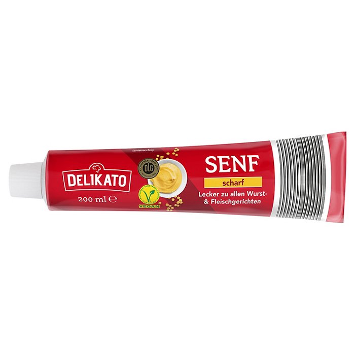 DELIKATO Senf scharf 200 ml