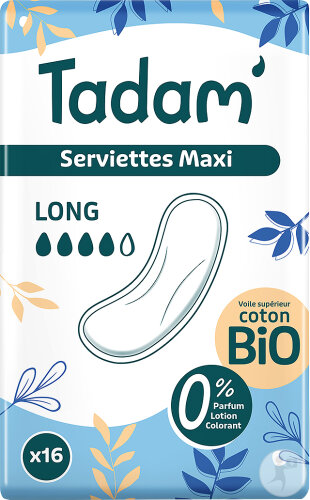 Tadam Serviettes Écologiques Maxi Super Post Accouchement 16 Pièces