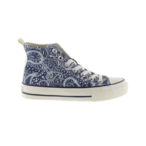 Botas de cano curto Victoria Tribu Bandana em lona com logo retrô e sola encerada.