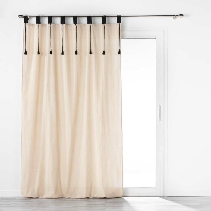 RIDEAU PASSANTS 140X240CM POLYCOTON UNI FILINE NATUREL