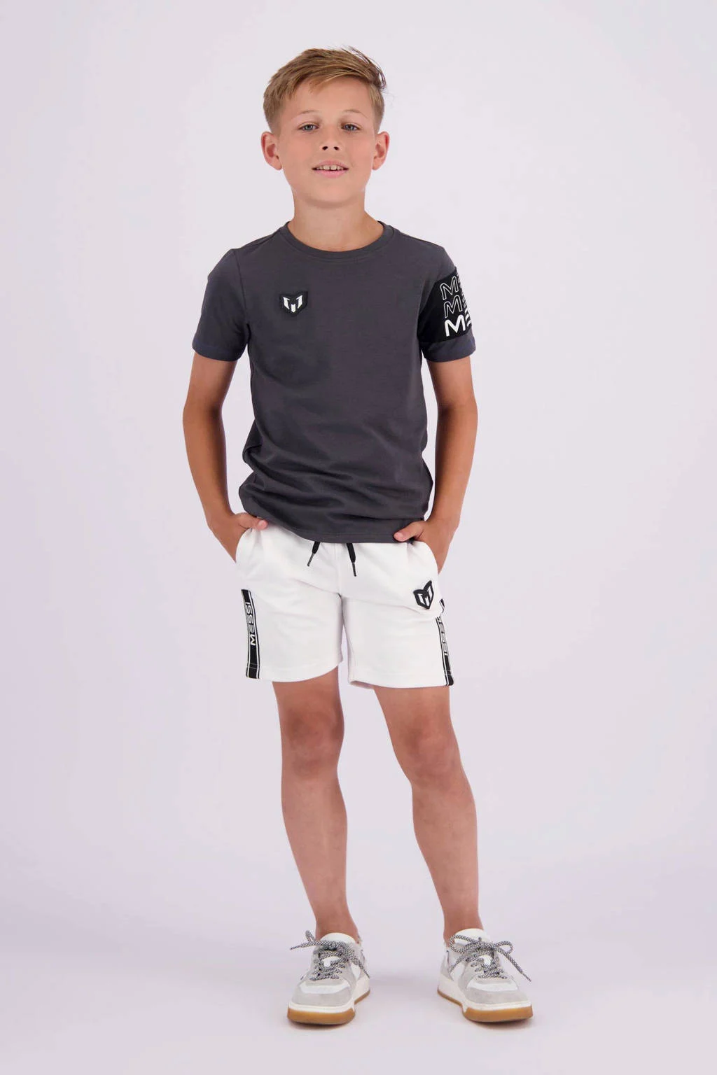 Vingino T-shirt Jumal met logo donkergrijs