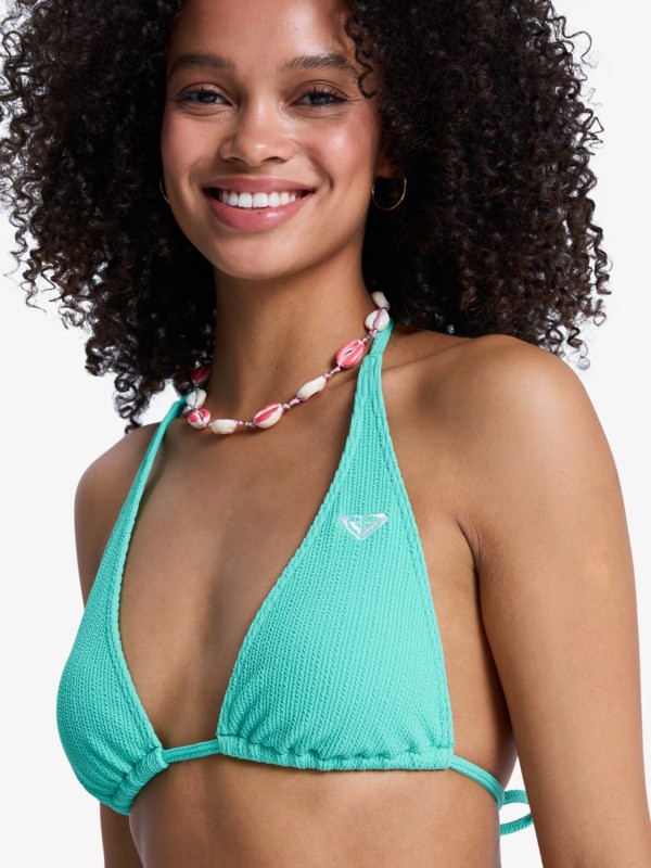 Roxy Sunshine Tiki Tri Haut de bikini triangle Vert Femme