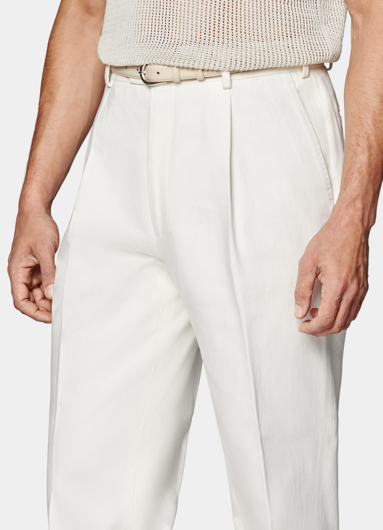 Pantalon Wide Leg Straight blanc cassé