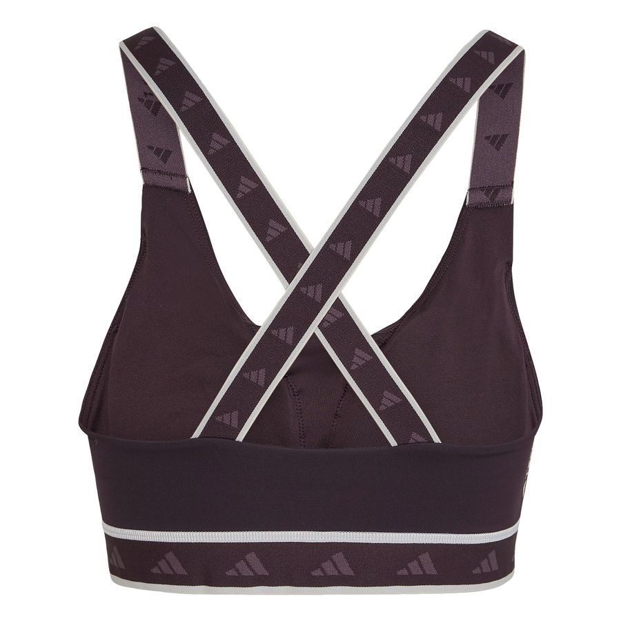 adidas Brassière power Impact Medium Support - Marron/Beige Femme