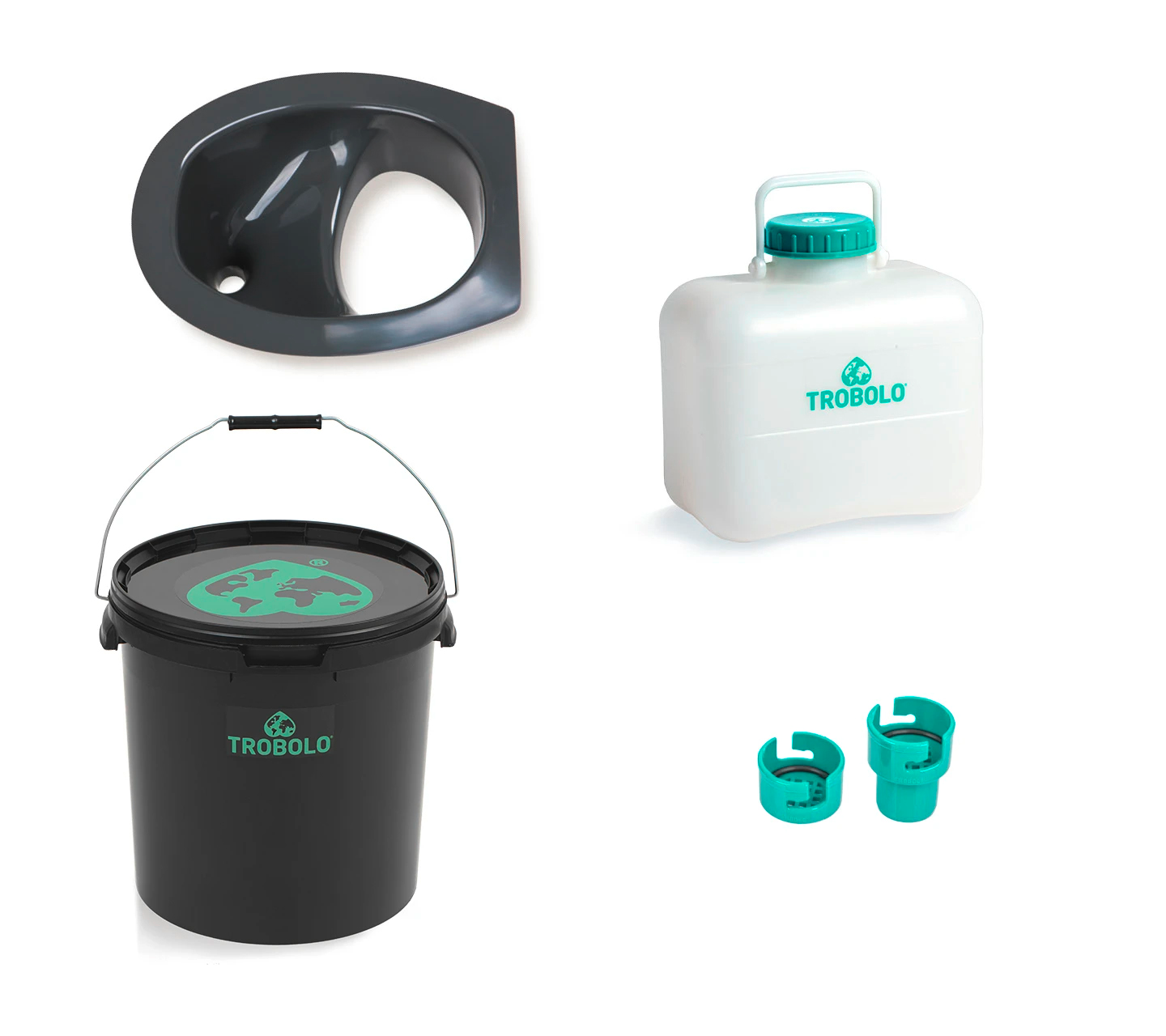 TROBOLO Do it yourself Set 4 teilig für den Eigenbau der Trenntoilette 11 Liter grau
