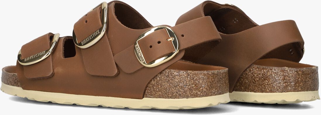 cognac birkenstock sandalen milano big buckle