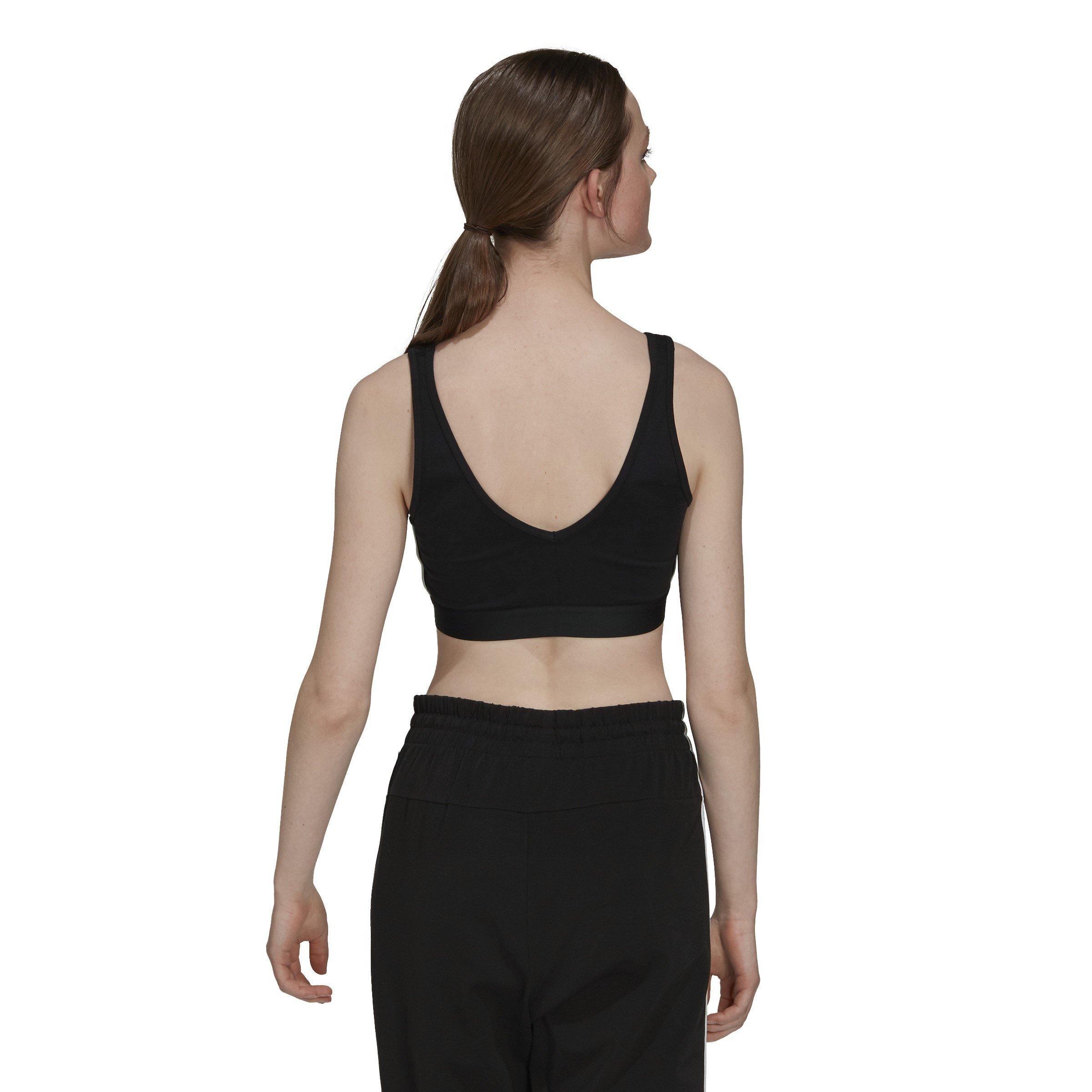 adidas Essentials 3 Stripes Crop Top With Removable Pads