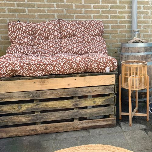 Palletkussens 120x80 cm - terra/wit - set van 2