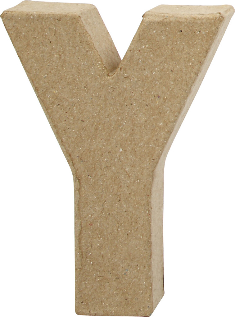 Bogstav Til Pynt - Y - Stort Bogstav - Papmaché - 10X7,9 CM