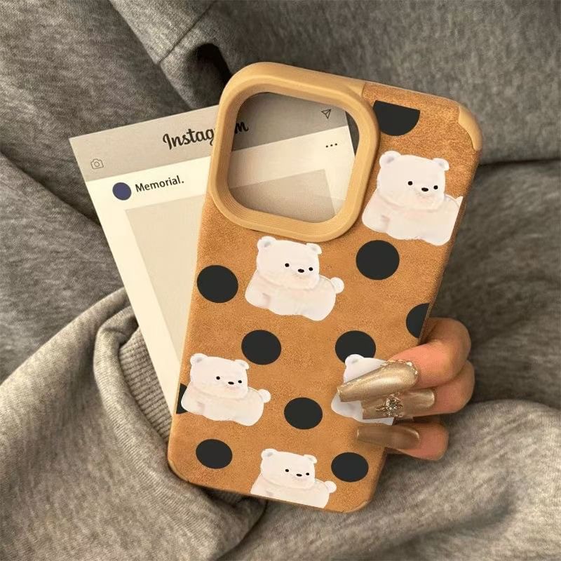 Vachie - Polka Dot Dog-telefoonhoesje - iPhone 16 Pro Max / 16 Pro / 16 Plus / 16 / 15 Pro Max / 15 Pro / 15 Plus / 15 / 14 Pro Max / 14 Pro / 14 Plus / 14 / 13 Pro Max / 13 Pro / 13 / 13 Mini