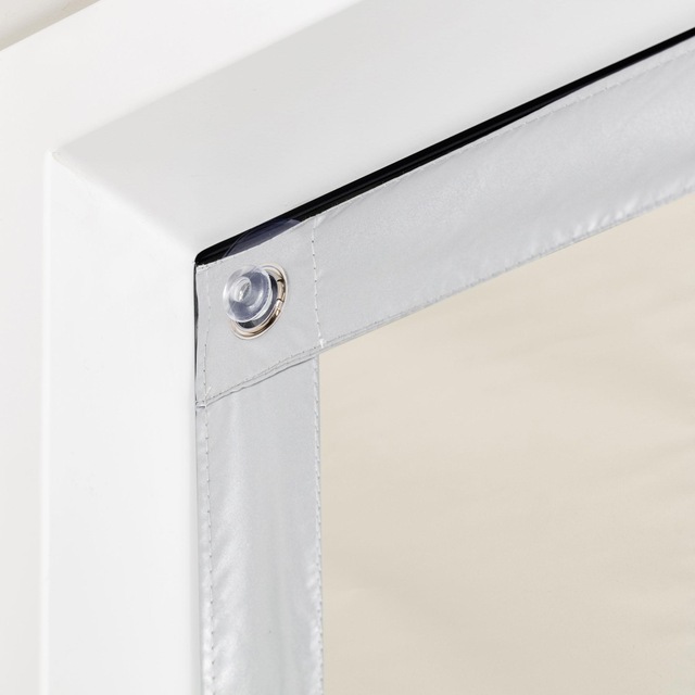LICHTBLICK ORIGINAL Dachfensterrollo »Haftfix Hitzeschutz Abdunkelung« verdunkelnd Perlreflex-beschichtet | energiesparend ohne Bohren verspannt mit Thermobeschichtung, mit Saugnapf