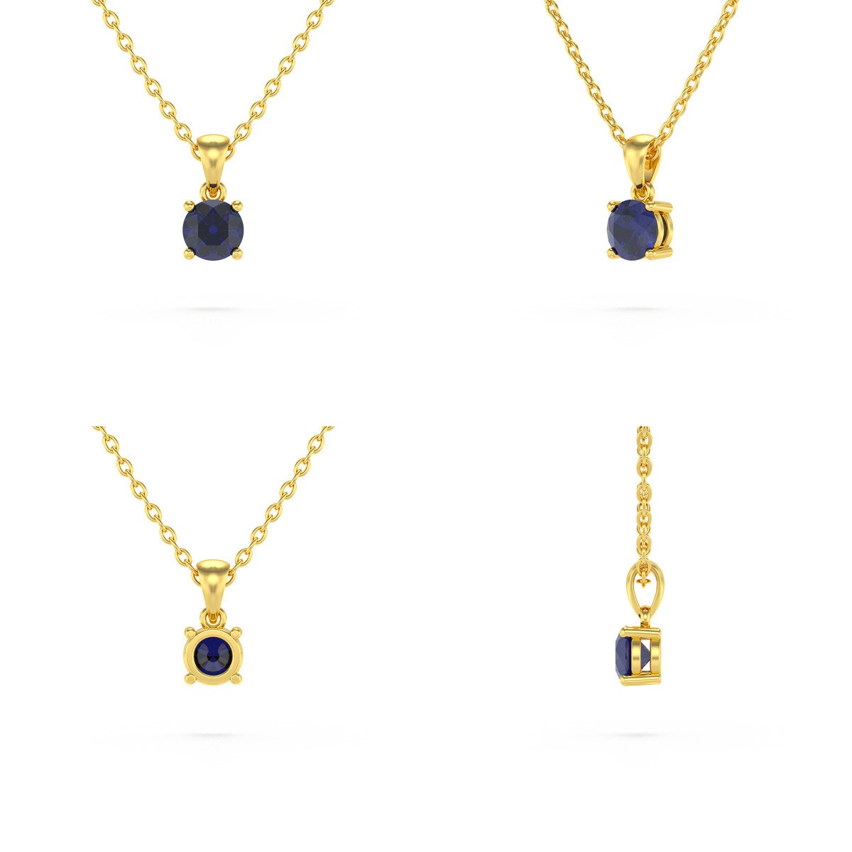 Collier Pendentif Or Jaune 585 Saphir - Bijou Intemporel | Aden