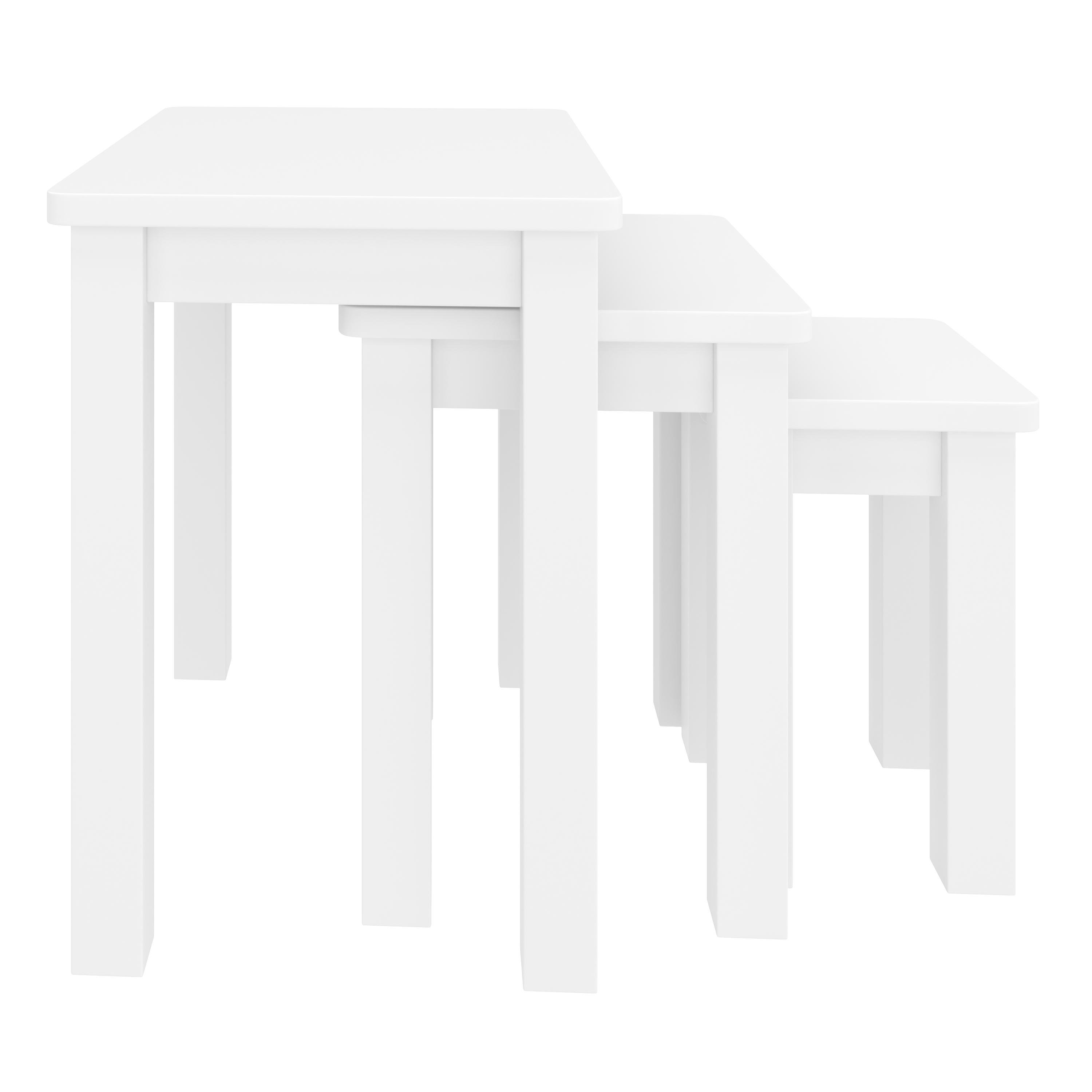 Beistelltisch Holz LUIGI 3-teilig weiss