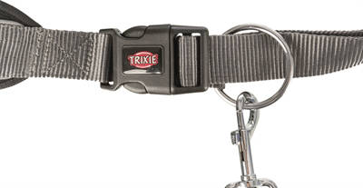 Trixie buikriem met Lijnen handvat Grijs 75-120 cm