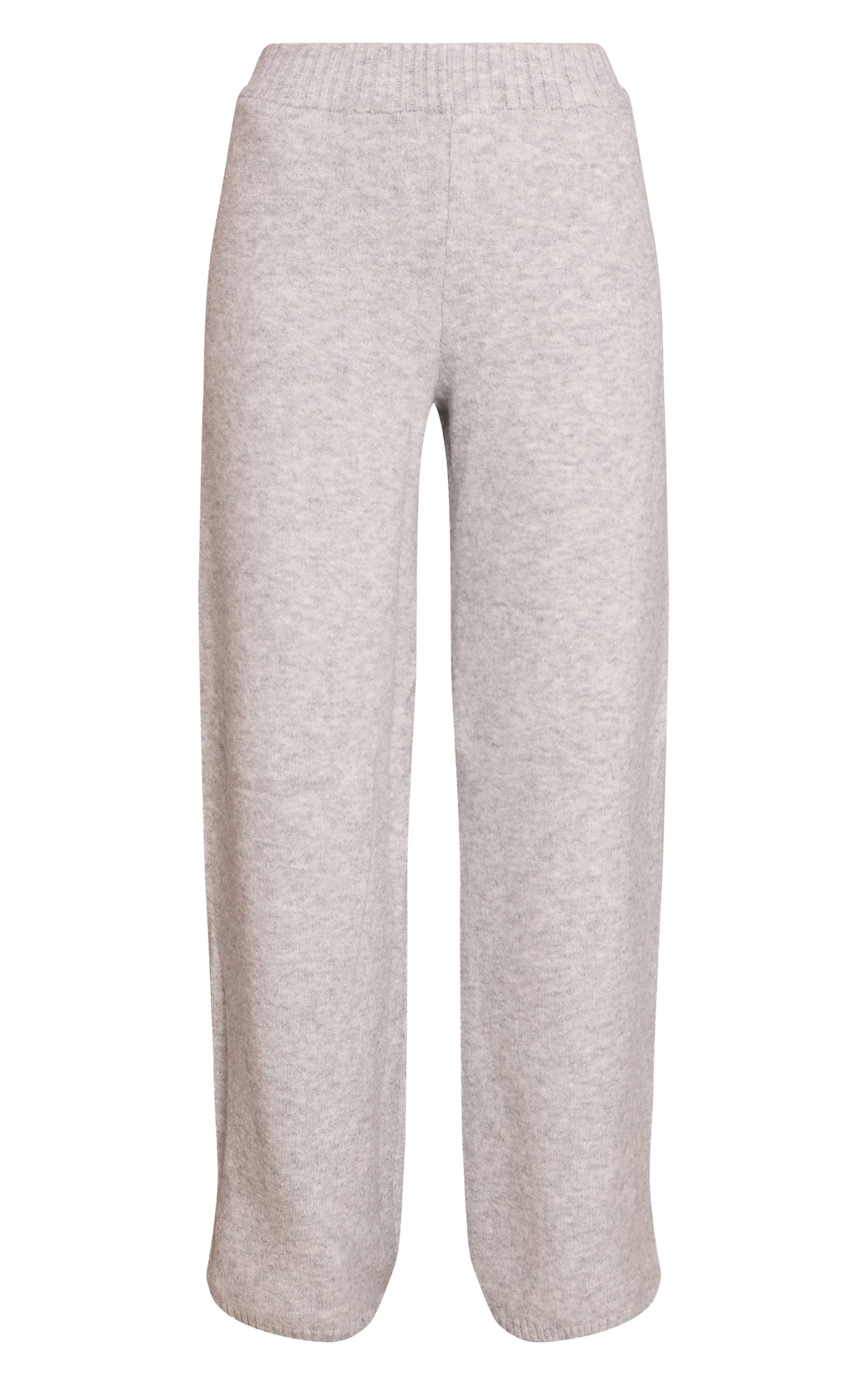 Gris Pantalon Large En Maille