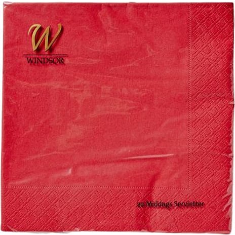 Windsor ensfarvede servietter 40x40 cm 20-pak - Rubinrød