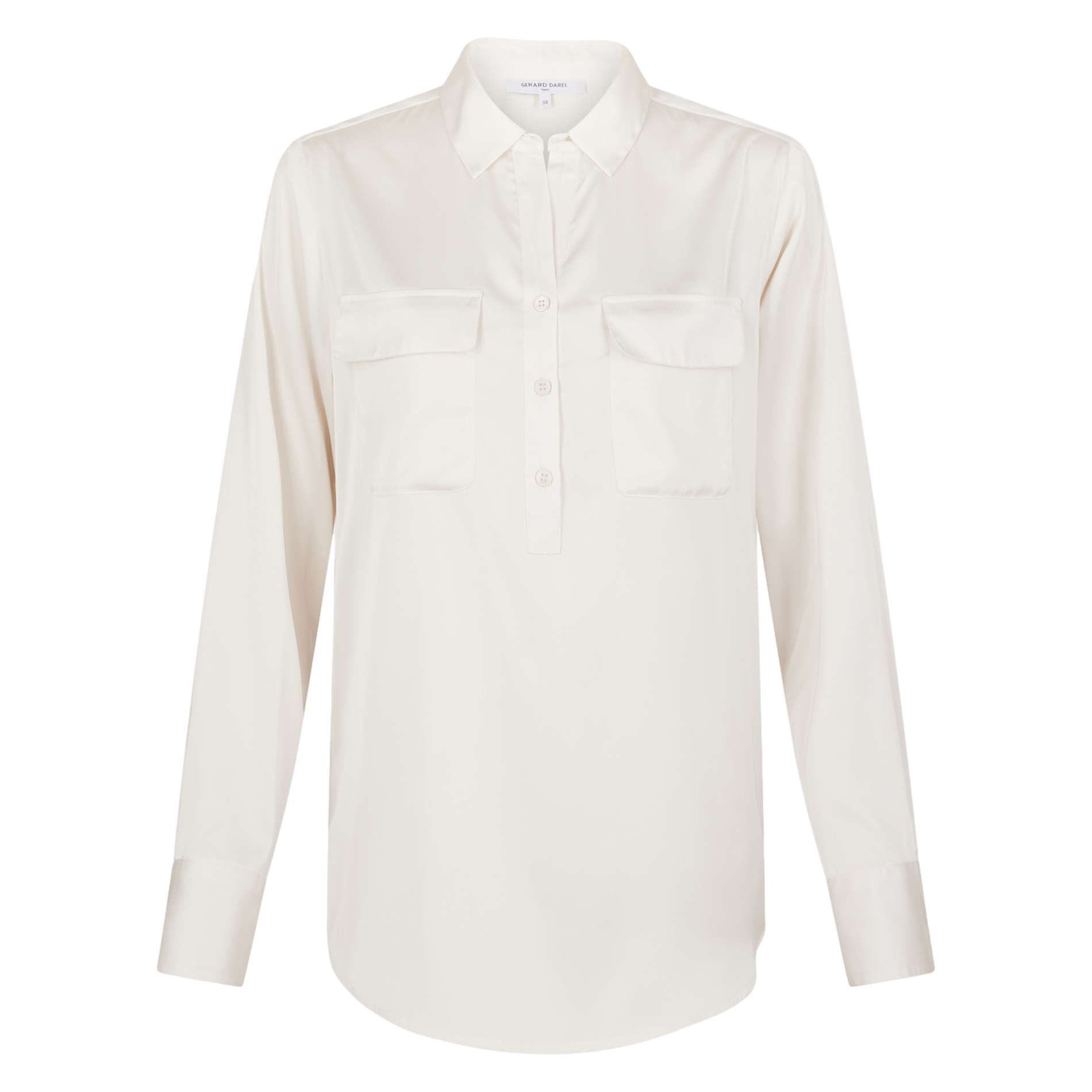 BRIGITTE - Blouse droite fluide satinée| Blanc