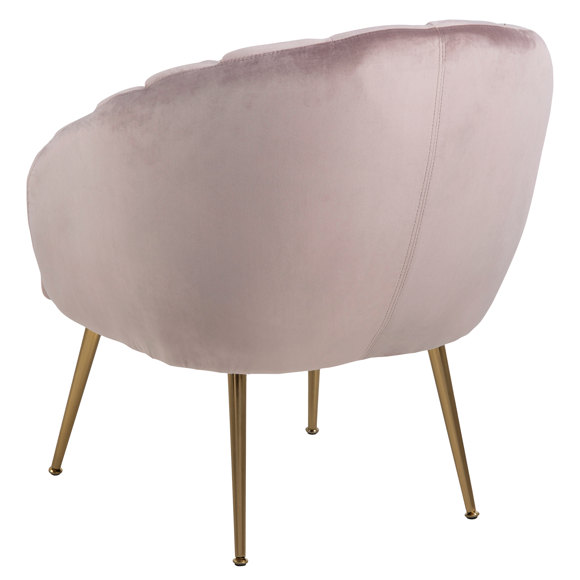 Loungestuhl DANIELLA - rot - gold - Samt