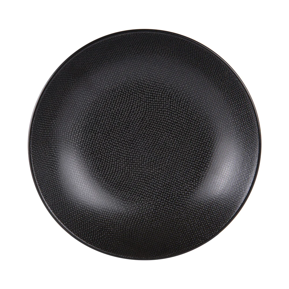 Grande assiette creuse Vesuvio noir 25 cm (lot de 6) Table passion