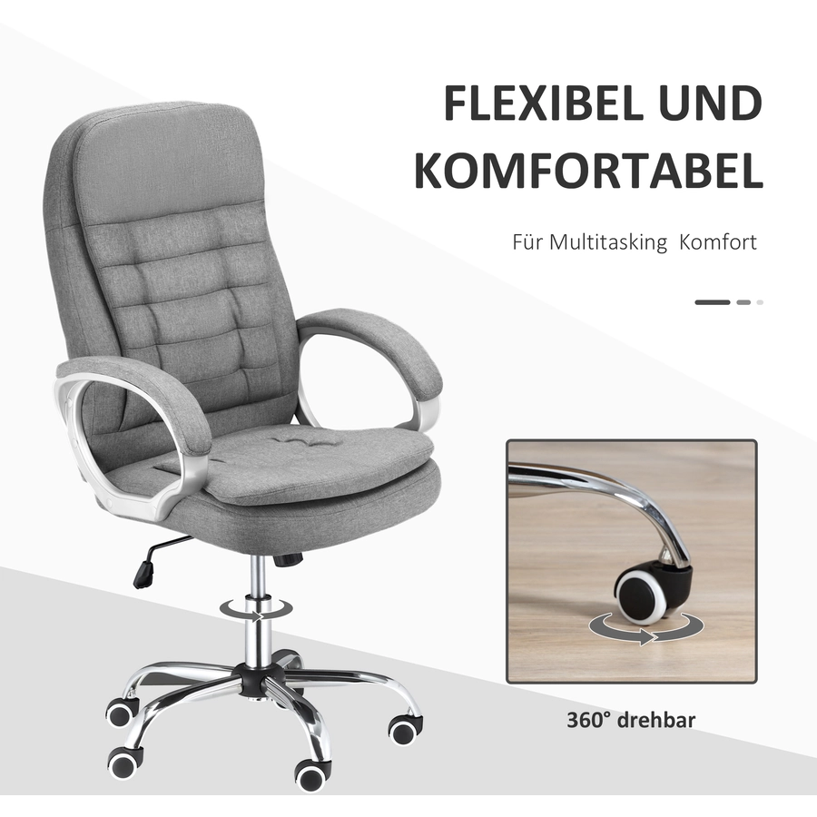 Vinsetto Bürostuhl mit hoher Rückenlehne grau