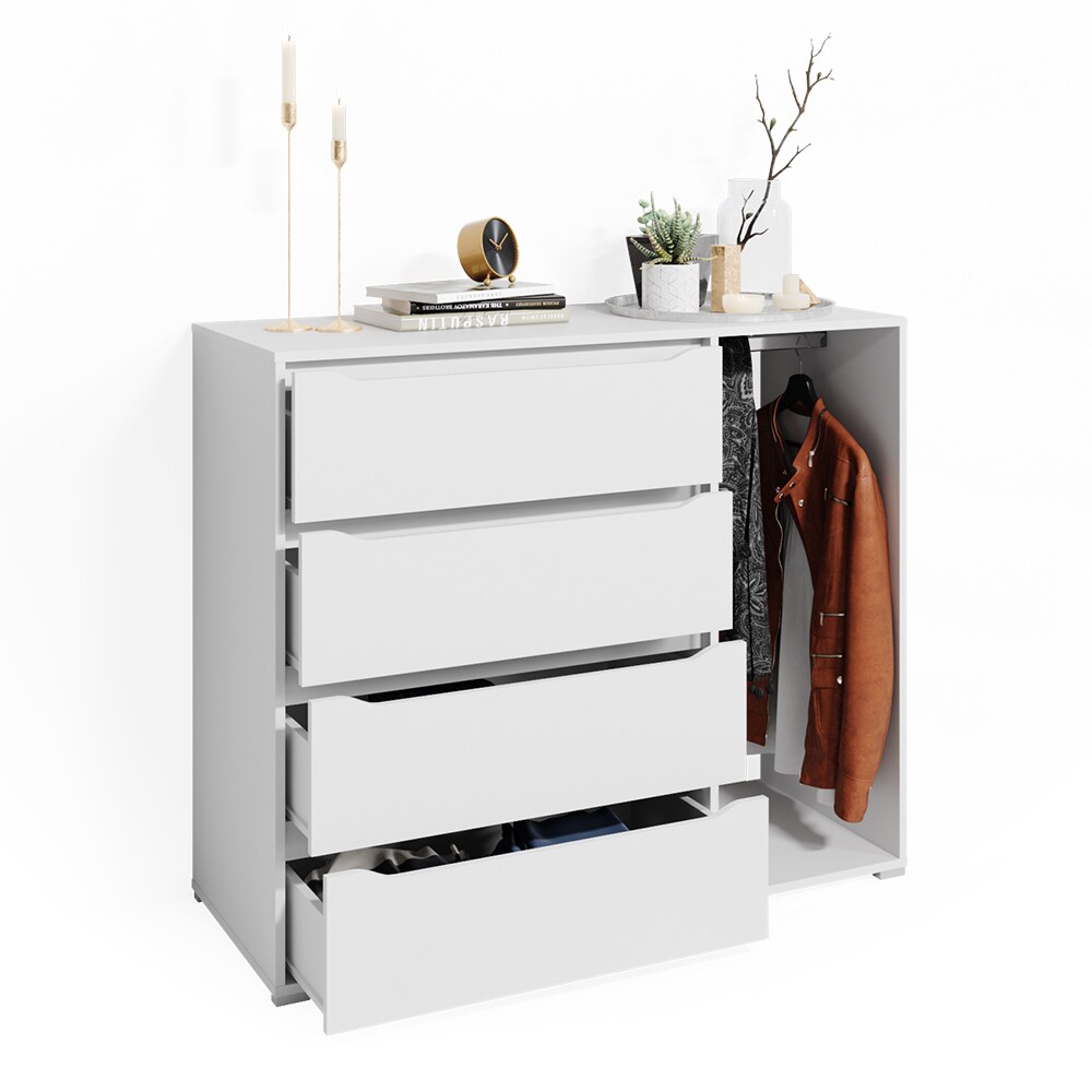 Vicco Kommode Schubladenkommode Highboard Ruben mit Kleiderstange 4 Schubladen