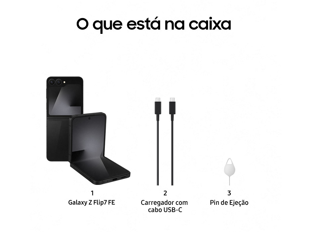 SMARTPHONE SAMSUNG GALAXY Z FLIP 7 FE 256GB PRETO
