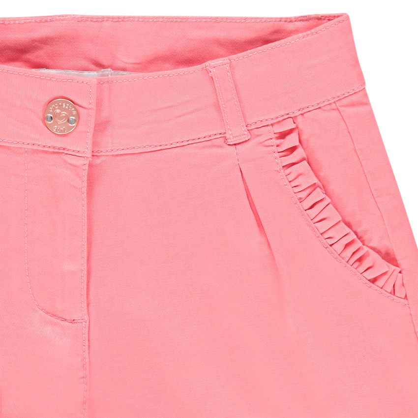 Short en satin de coton uni à poches volantées - Multicolore