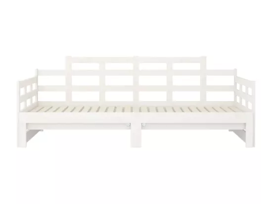 Lit coulissant sans matelas blanc bois de pin solide