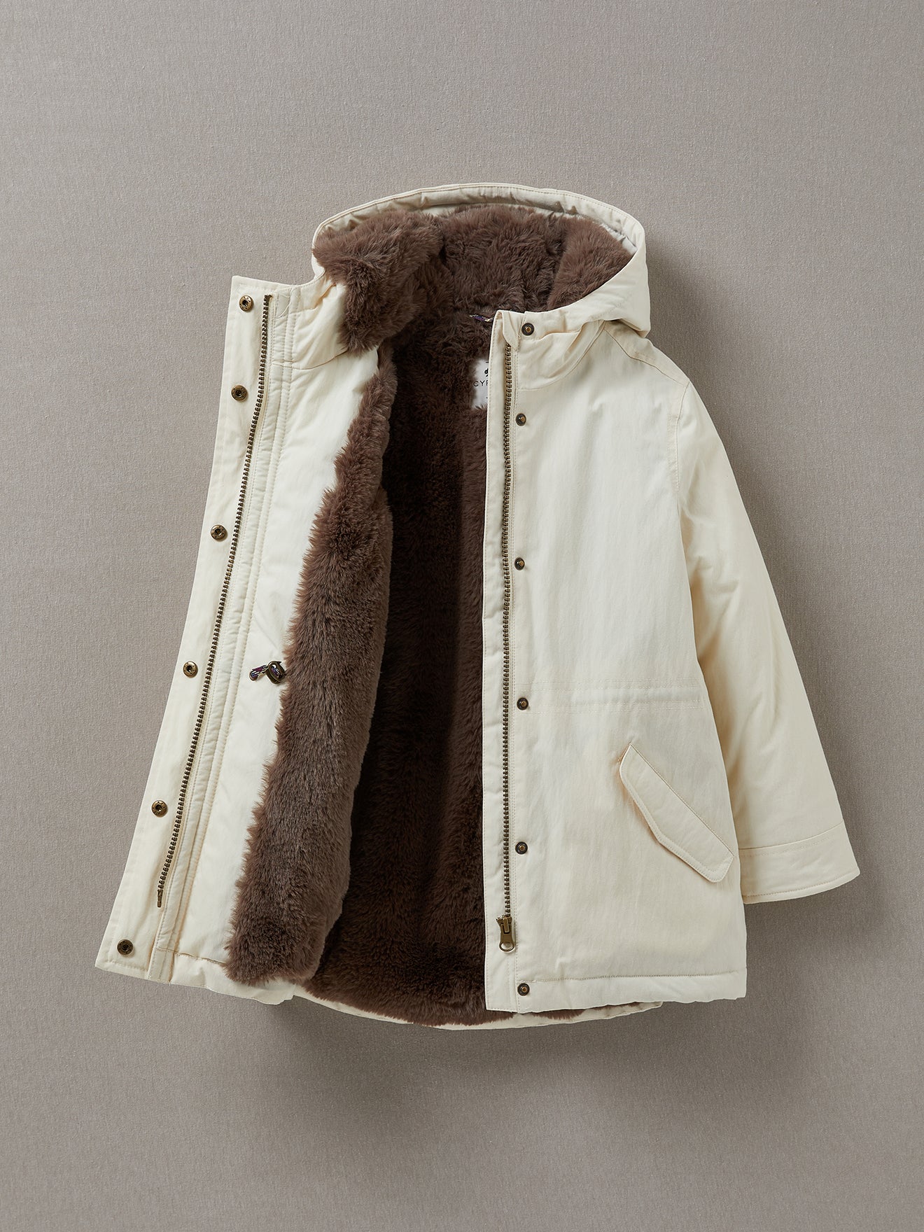 Parka Fille doublée de fausse fourrure