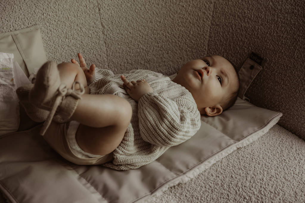 Napper verschoonmatje + luieretui met teddy beige