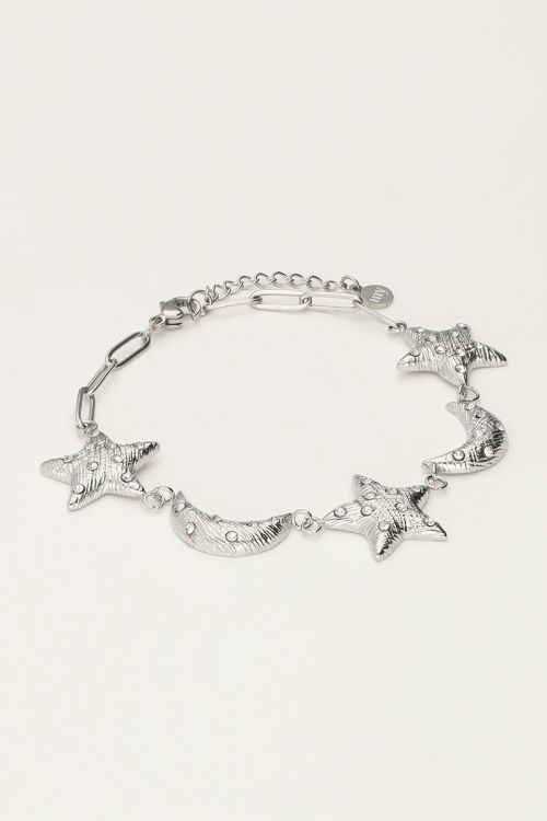 Starry schakel armband met manen & sterren